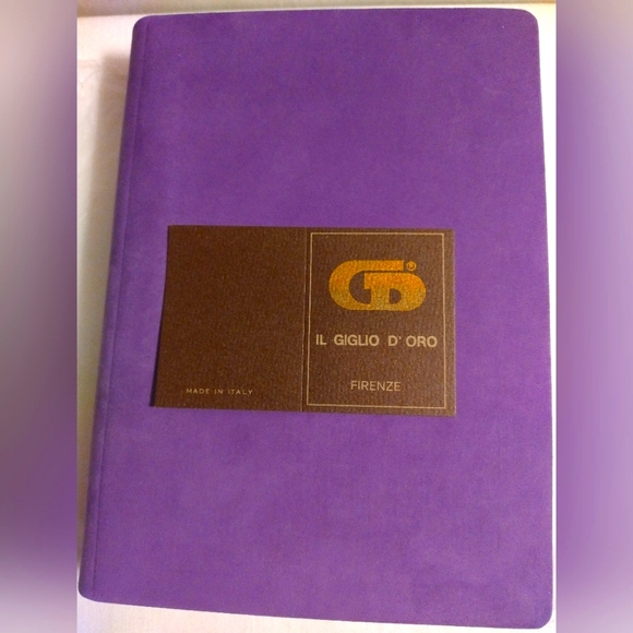 RARE & RETRO GIGLIO D' ORO PURPLE NUBUCK HANDCRAFTED ADDRESS/PASSWORD BOOK (NWT) - Picture 8 of 10